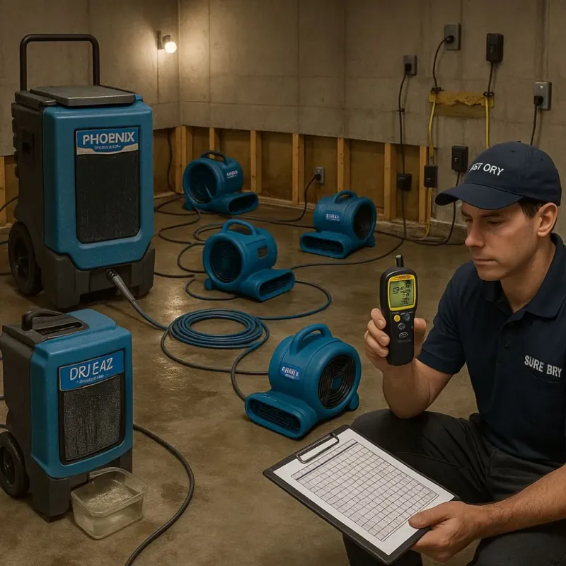 Structural Drying and Dehumidification process in Mitchell County, TX